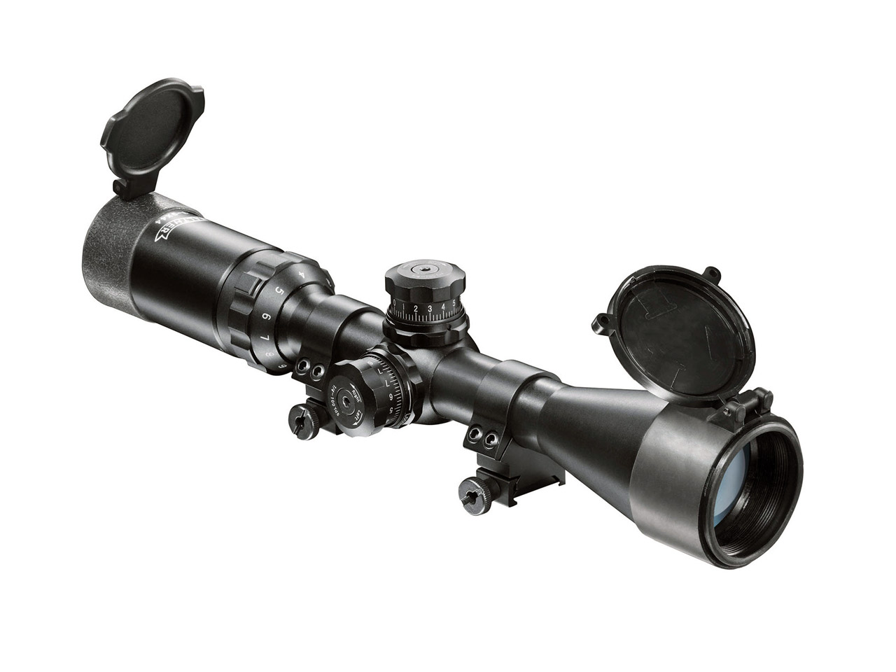 Taktisches Zielfernrohr Walther 3-9x44 Sniper, MilDot Absehen, Montage für Weaver-, Picatinny-Schienen