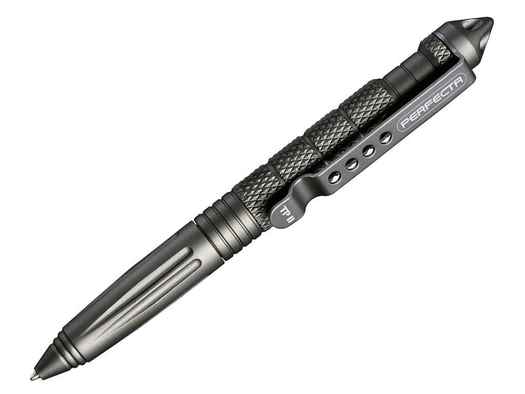 Kubotan Kugelschreiber Tactical Pen Perfecta TP II, silber, Länge 150 mm