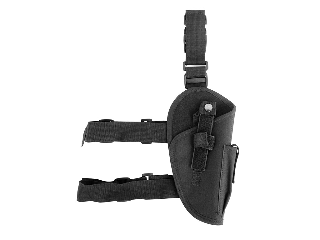 Schnellziehholster Beinholster Oberschenkelholster mit Magazintasche Swiss Arms für große Pistolen Cordura schwarz