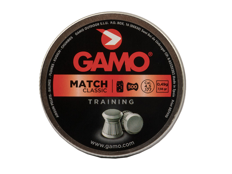 Flachkopf Diabolos Gamo Match Classic Kaliber 4,5 mm 0,49 g geriffelt 500 Stück