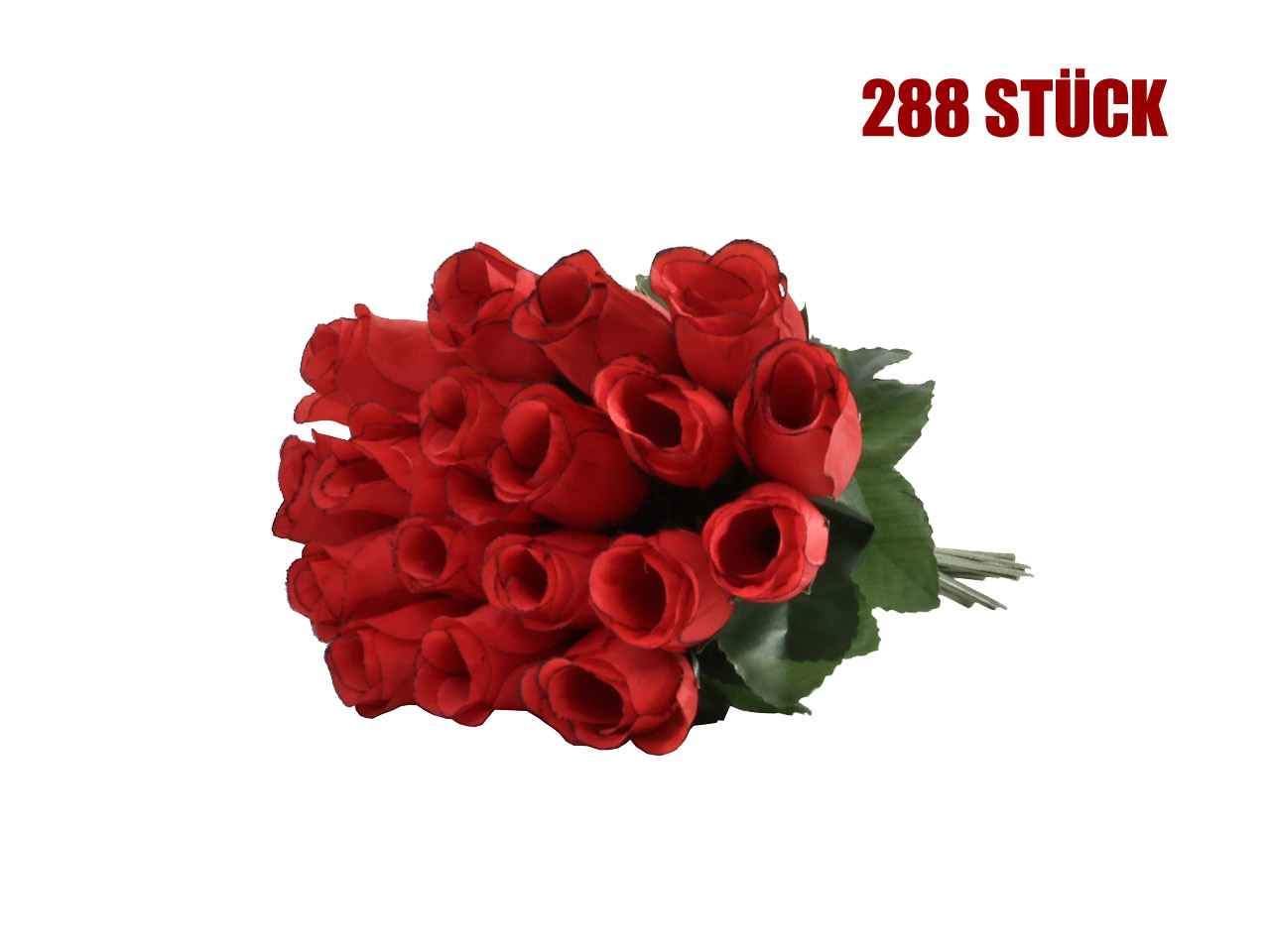 Schießbudenblumen, rote Rosen, Länge 20 cm, 288 Stück