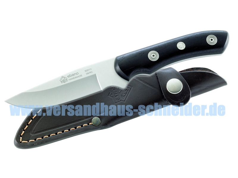 Einhandmesser Gürtelmesser Puma IP Ebano Stahl AN.58 Klingenlänge 10,2 cm Griff Ebenholz inklusive Lederscheide (P18)