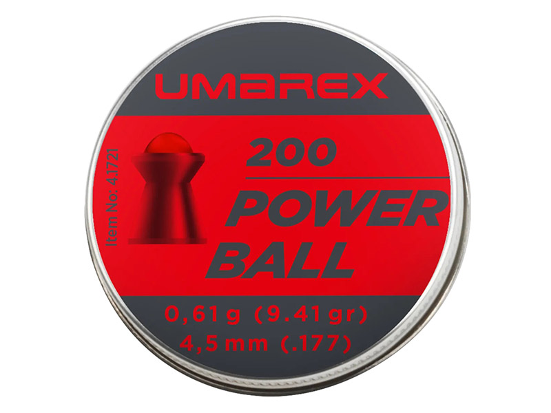 Rundkopf Diabolos Umarex Powerball Kaliber 4,5 mm 0,61 g glatt eingesetzte Stahlkugel 200 Stück