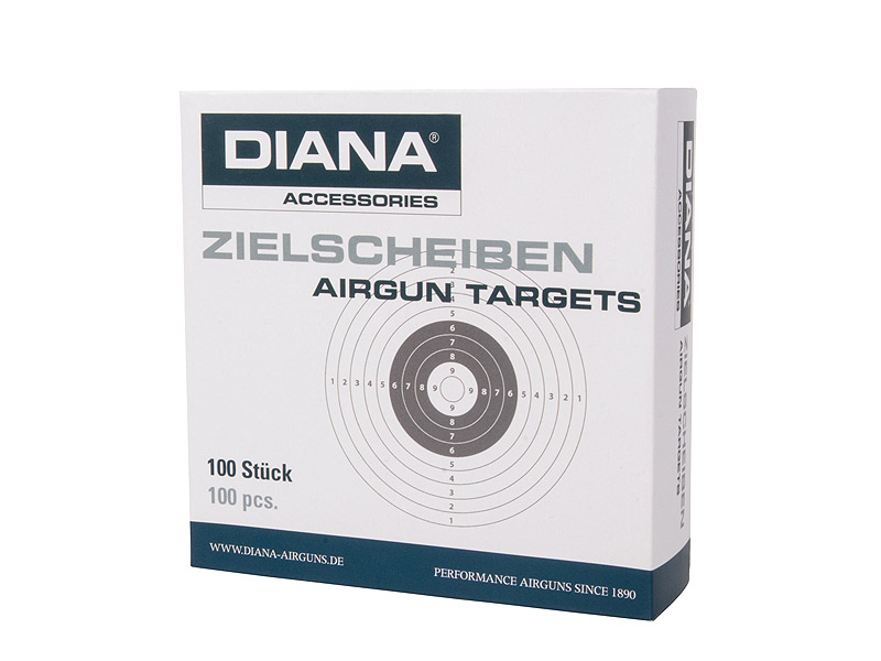 Luftgewehr Zielscheiben Diana 10er Ring, 14x14 cm, 100 Stück