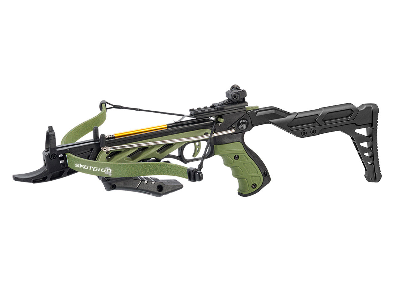 Pistolenarmbrust Armbrustpistole Skorpion PXB100 80 lbs bicolor schwarz-grün inklusive 3 Pfeile (P18)