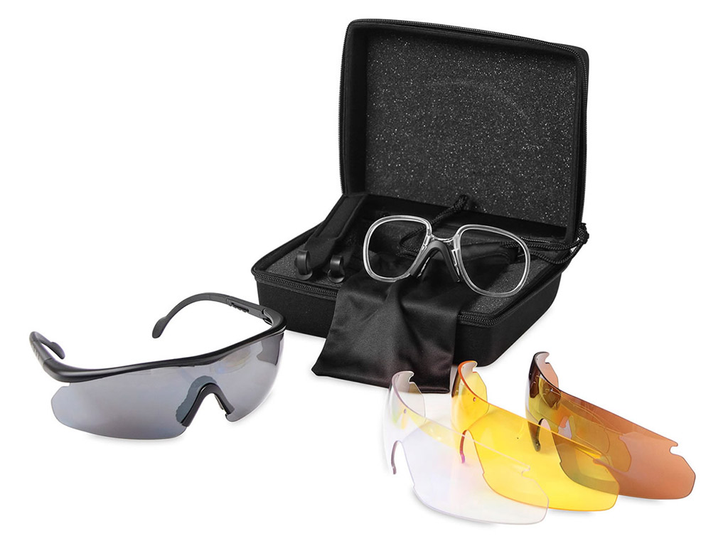 Gamo Schießbrille mit 4 Wechselgläsern im Etui Uni-Größe Gummiband