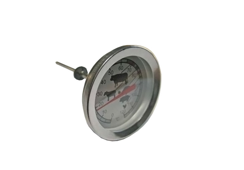 Spezial Räucher Thermometer aus Edelstahl Stiellänge 100 mm Anzeige von 0- 120 Grad Celsius