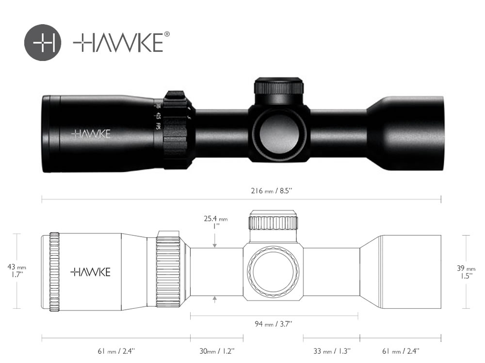 HAWKE Armbrust Zielfernrohr XB1 1.5-5x32, beleuchtetes SR Absehen