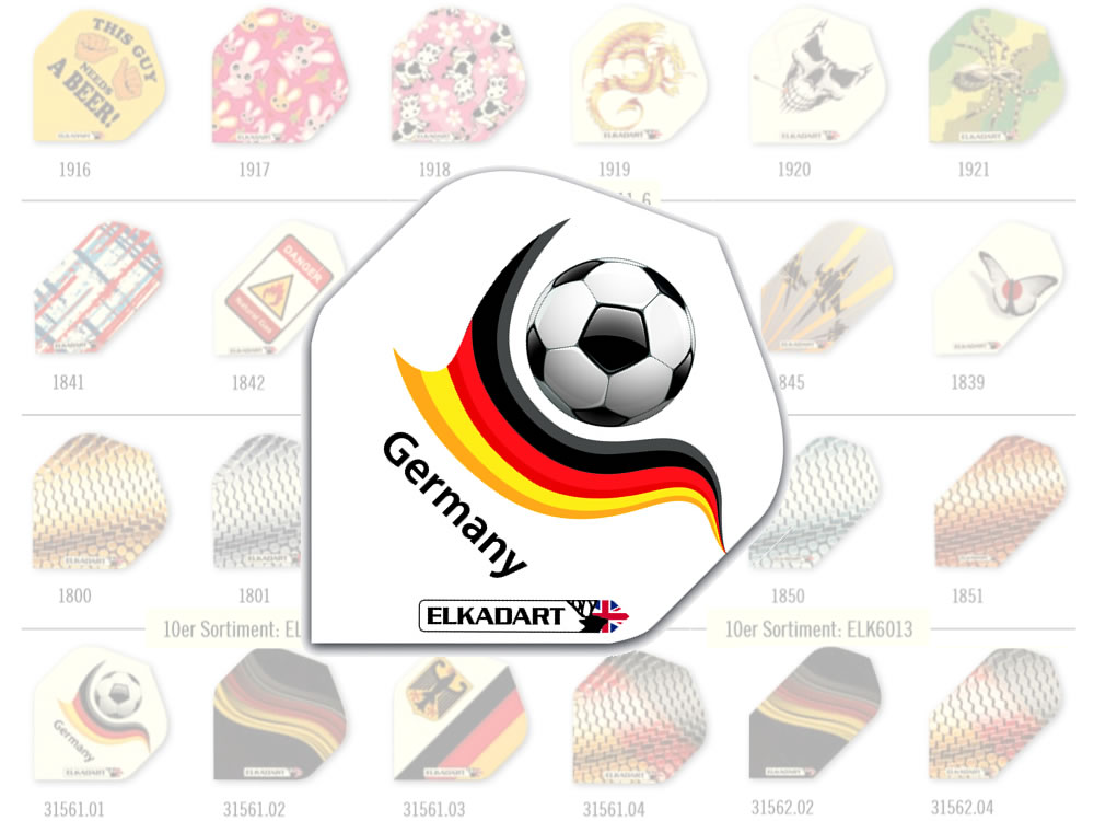 Elkadart Flights German Soccer Diamond Form 3 Stück
