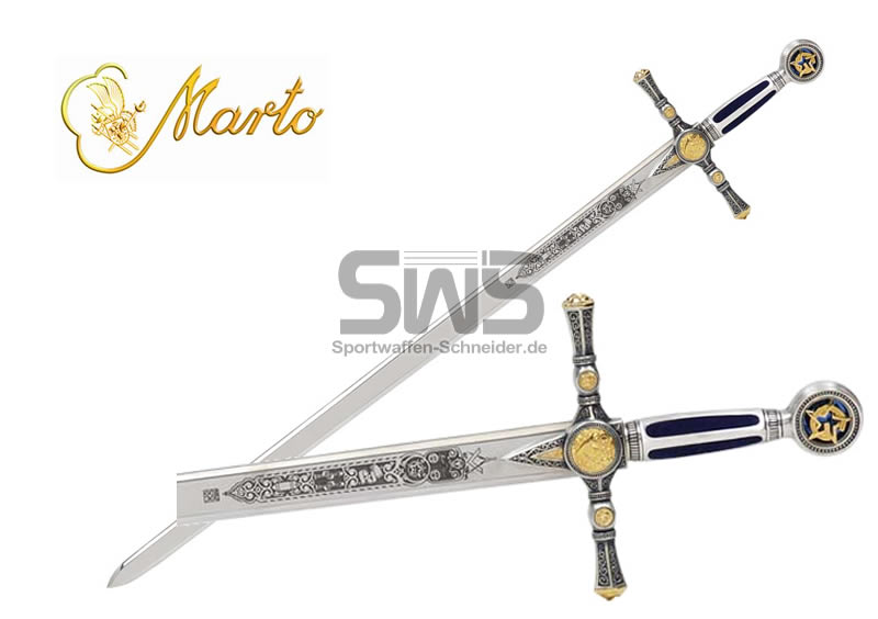 MARTO TOLEDO Schwert FREIMAURER, 90 cm Klinge aus Stahl 420, Länge 115 cm (P18)