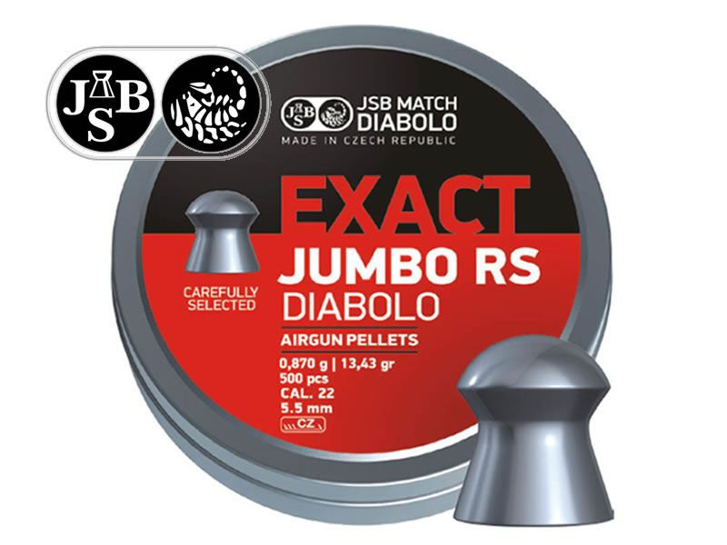 500 St. JSB Rundkopf-Diabolo EXACT JUMBO RS, Field Target, Kal 5,52 mm, 0,870 gr