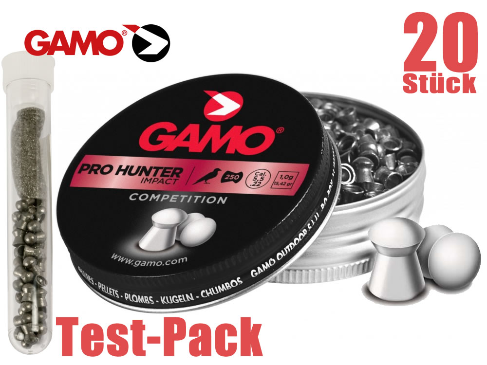 Testpack 20 Stück Gamo Pro Hunter Diabolo Kaliber 5,5mm, 1,0 g