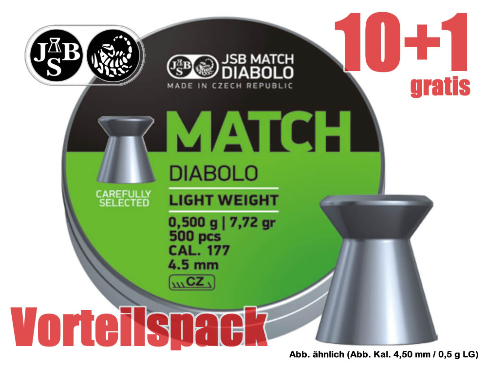 10-1-gratis-x-500-st-ck-flachkopf-diabolo-jsb-match-light-luftpistole