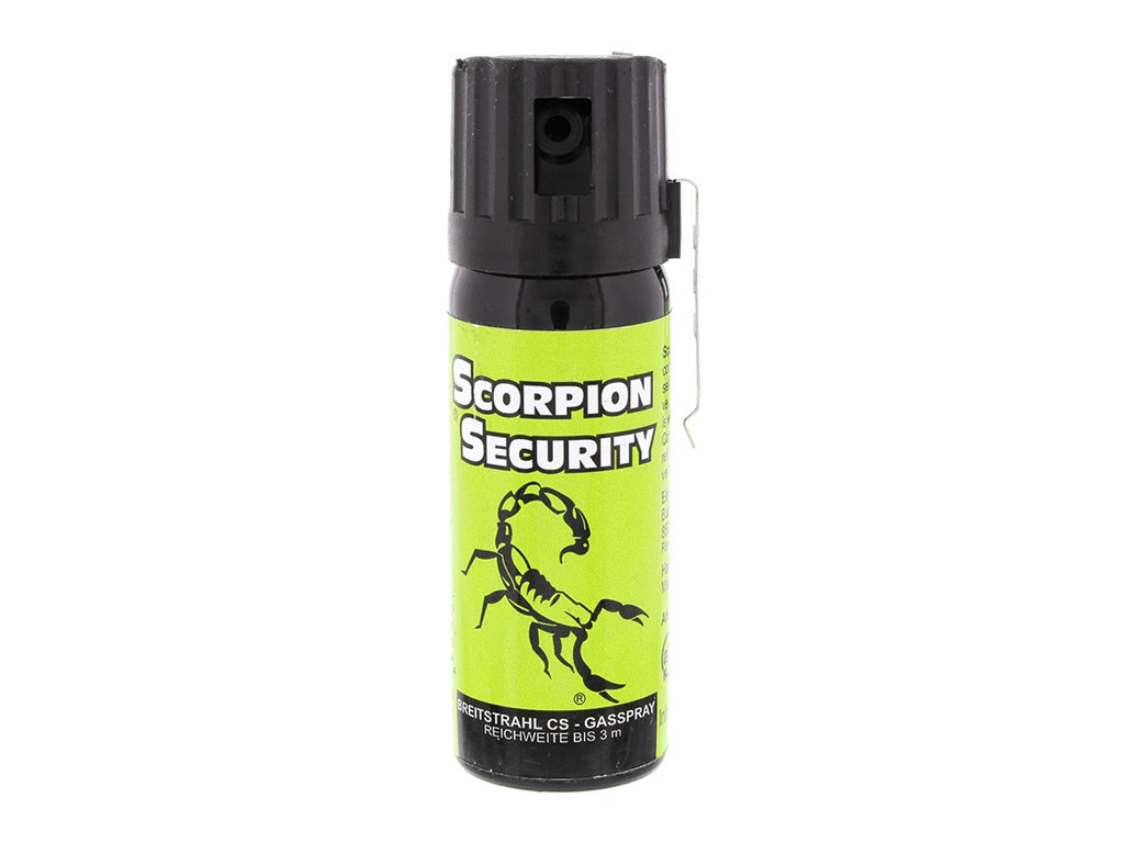 Abwehrspray KO Spray CS Gasspray Scorpion Security mit Gürtelclip Inhalt 50 ml