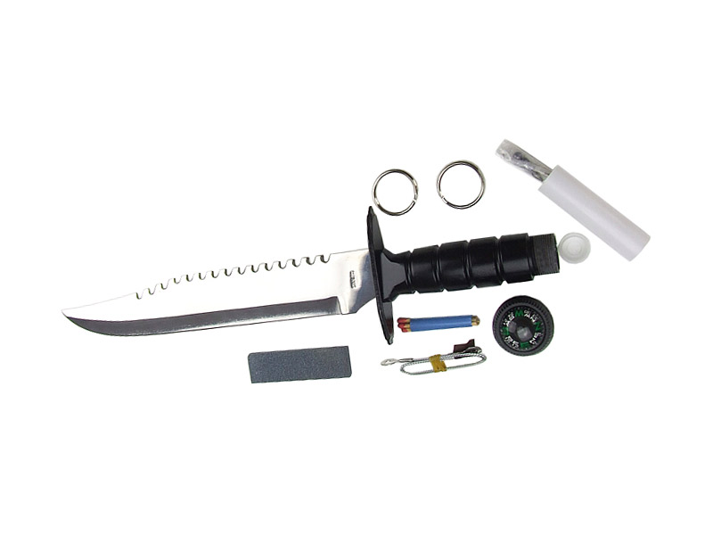 B-Ware Outdoormesser Überlebensmesser Combat Knife Klingenlänge 25 cm Kompass Seilsäge Streichhölzer (P18)