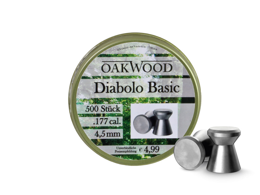 Flachkopf Diabolos Oakwood Basic Kaliber 4,5 mm 0,48 g glatt 500 Stück