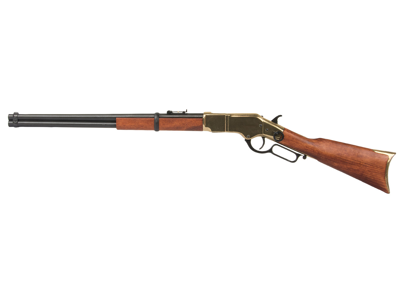 Deko Gewehr Winchester USA 1866 Carbine lever action voll beweglich Länge 100 cm messing