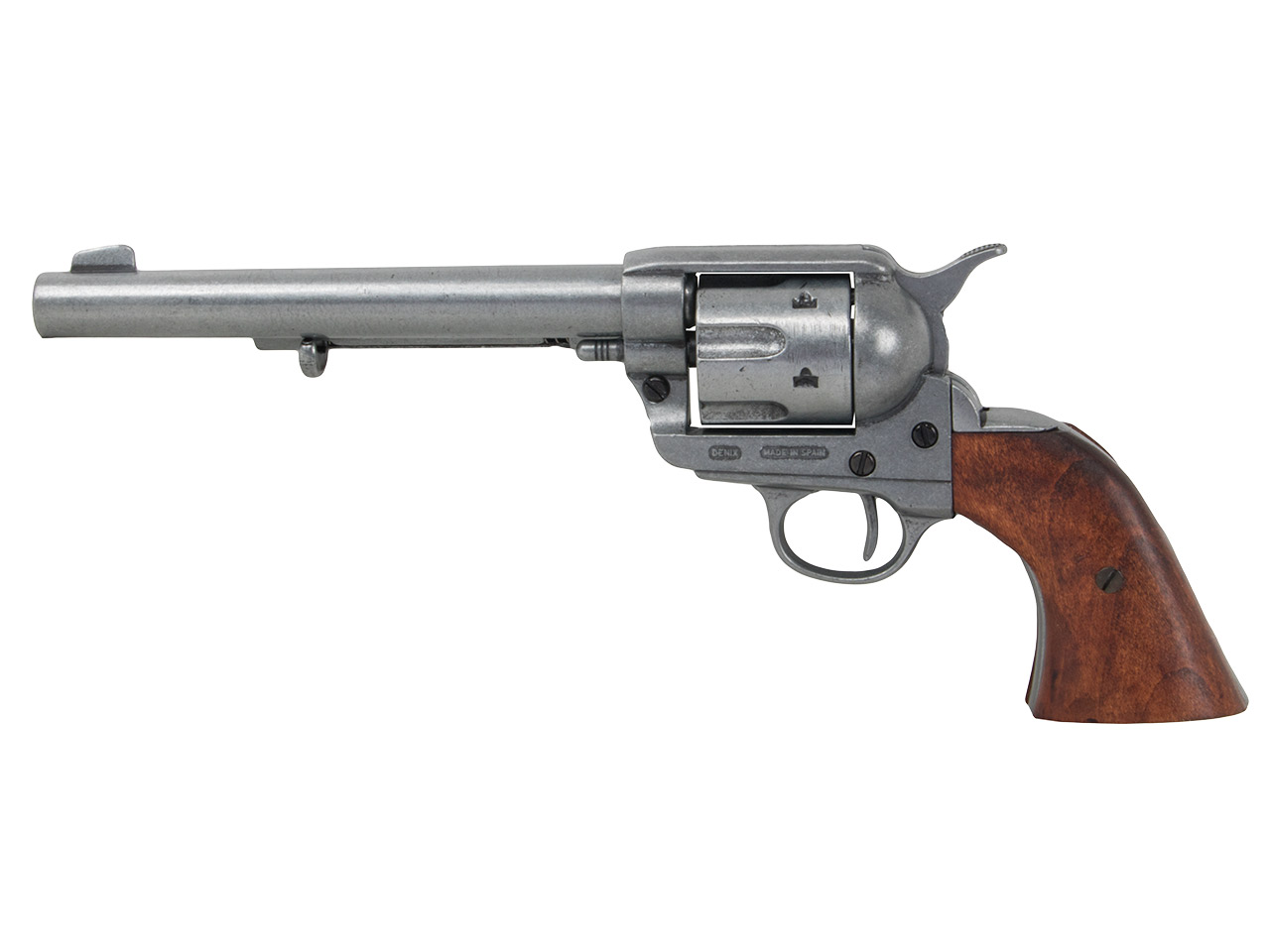 Deko Denix Kavallerie Revolver USA 1873 Kaliber 4,5 mm altgrau Holzgriffschalen
