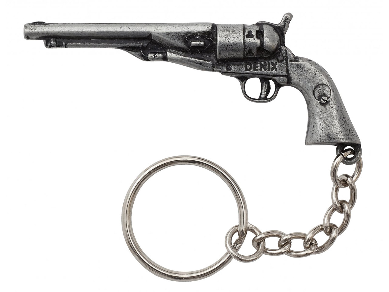Schlüsselanhänger Revolver mit LED-Licht und Sound Schlüsselring Schießen 
