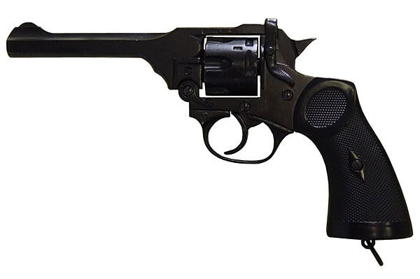 Deko Revolver Webley und Scott MkIV Kaliber .38/200, England 1932, Originalmaße
