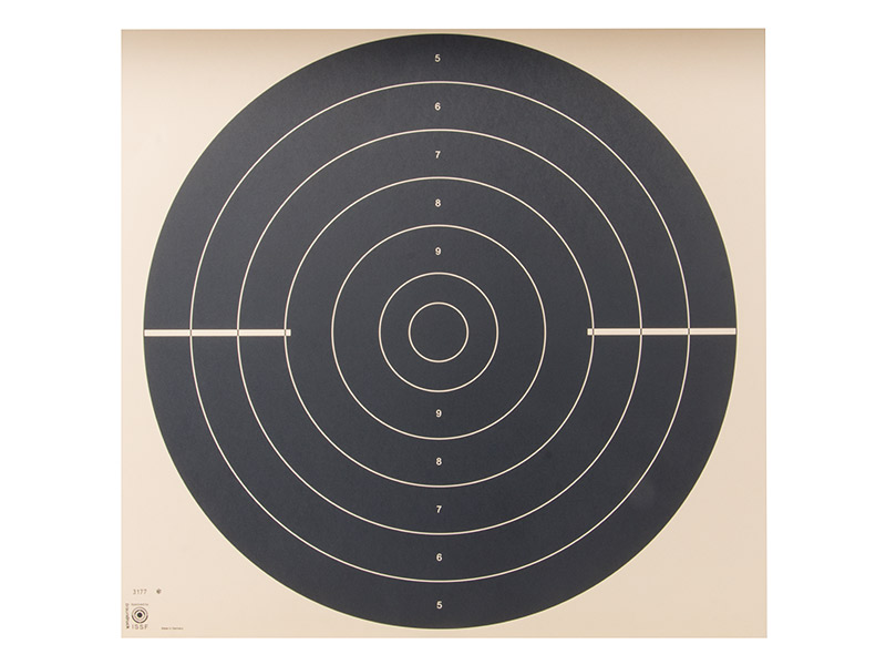 Zielscheibe Wettkampfscheibe Duellscheibe ISSF-Standard Entfernung 25 m 10er Ring 55 x 52 cm 1 Stück