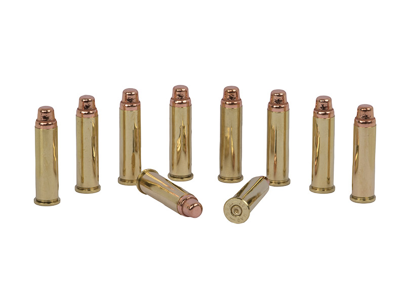 Dekopatronen Revolverpatronen Kaliber .357 Magnum Messinghülse mit Semi Wadcutter Geschoss Kupfer blinde Originalpatronen 10 Stück (P18)