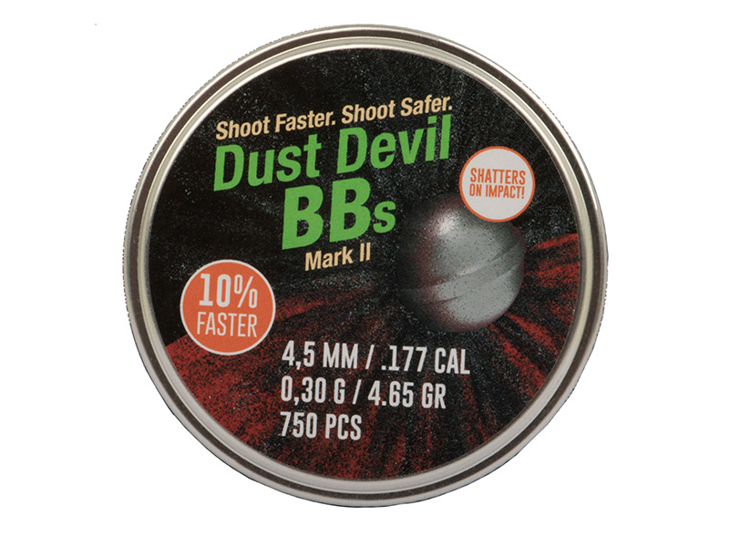 Rundkugeln BBs H&N Dust Devil BBs Mark II bleifrei frangible Kaliber 4,5 mm 0,30 g 750 Stück