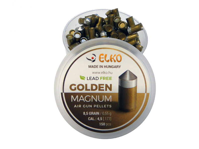 Diabolo Elko Golden Magnum, Spitzkopf, bleifrei, Kaliber 4,5 mm, 0,55 g, 150 Stück