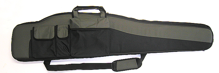 Gewehrfutteral, grün-schwarz, 125 cm, Polyester, mit Trageriemen und 3 Außentaschen