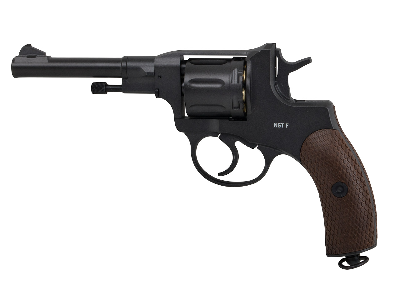 CO2 Revolver Gletcher Nagant NGT F schwarz mit gezogenem Lauf Kaliber 4,5 mm BB (P18)