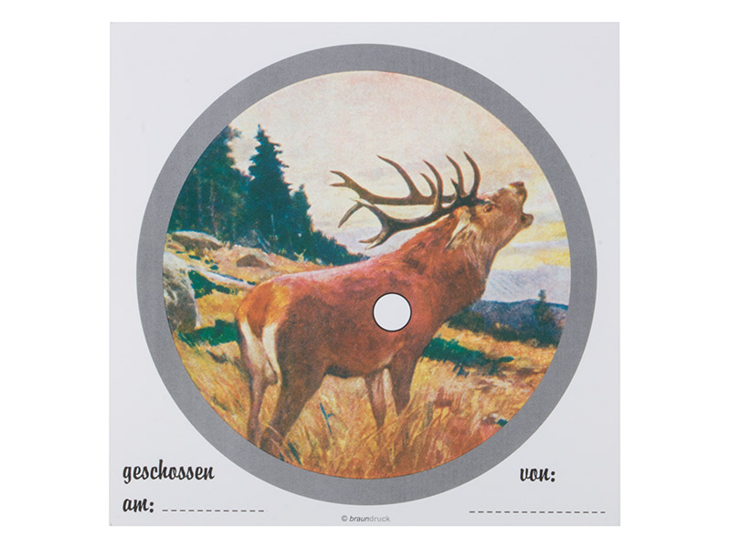 Zielscheibe Hirsch rund 14 x 14 cm farbig 100 Stück