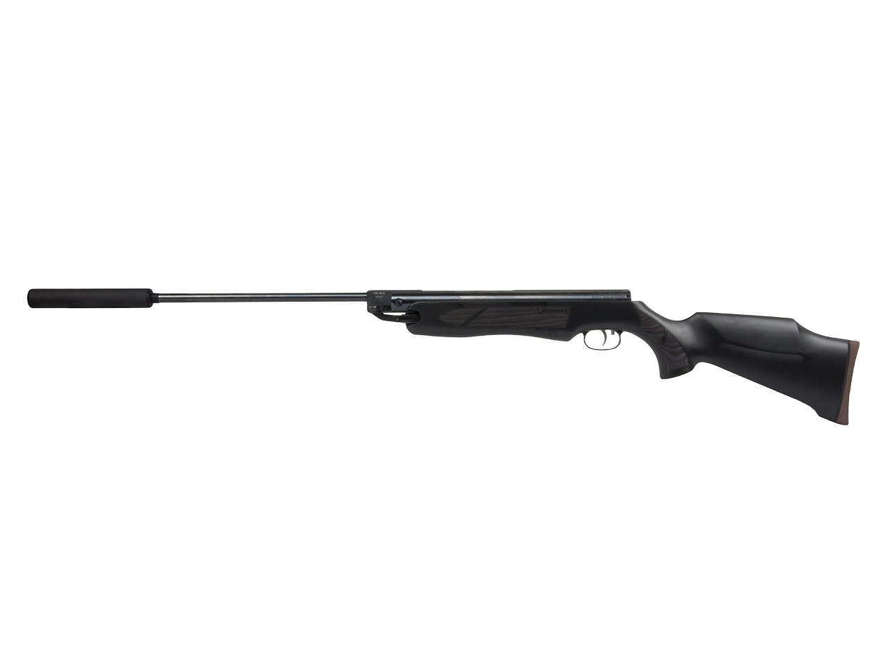 Knicklauf Luftgewehr Weihrauch HW 35 K Pure Black schwarzer Hartholzschaft mit Fischhaut Schalldämpfer Kaliber 4,5 mm (P18)