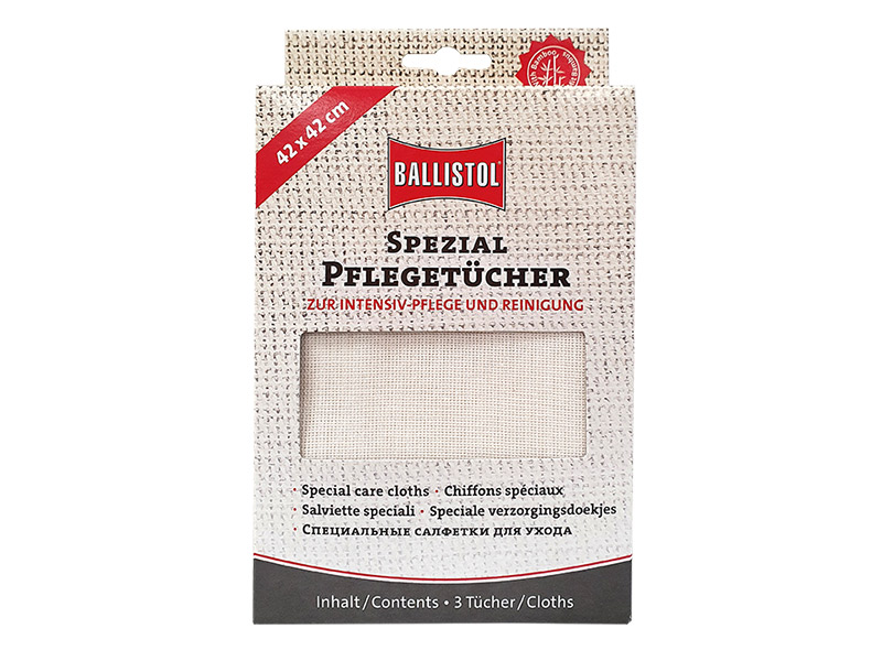 Ballistol Spezial Pflegetücher zur Intensiv-Pflege und Reinigung 42 x 42 cm waschbar 3 Stück