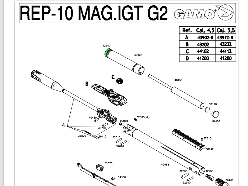 Kolbendichtung für Luftgewehr Gamo Replay 10 Maxxim und IGT 2. Generation, Ersatzteil