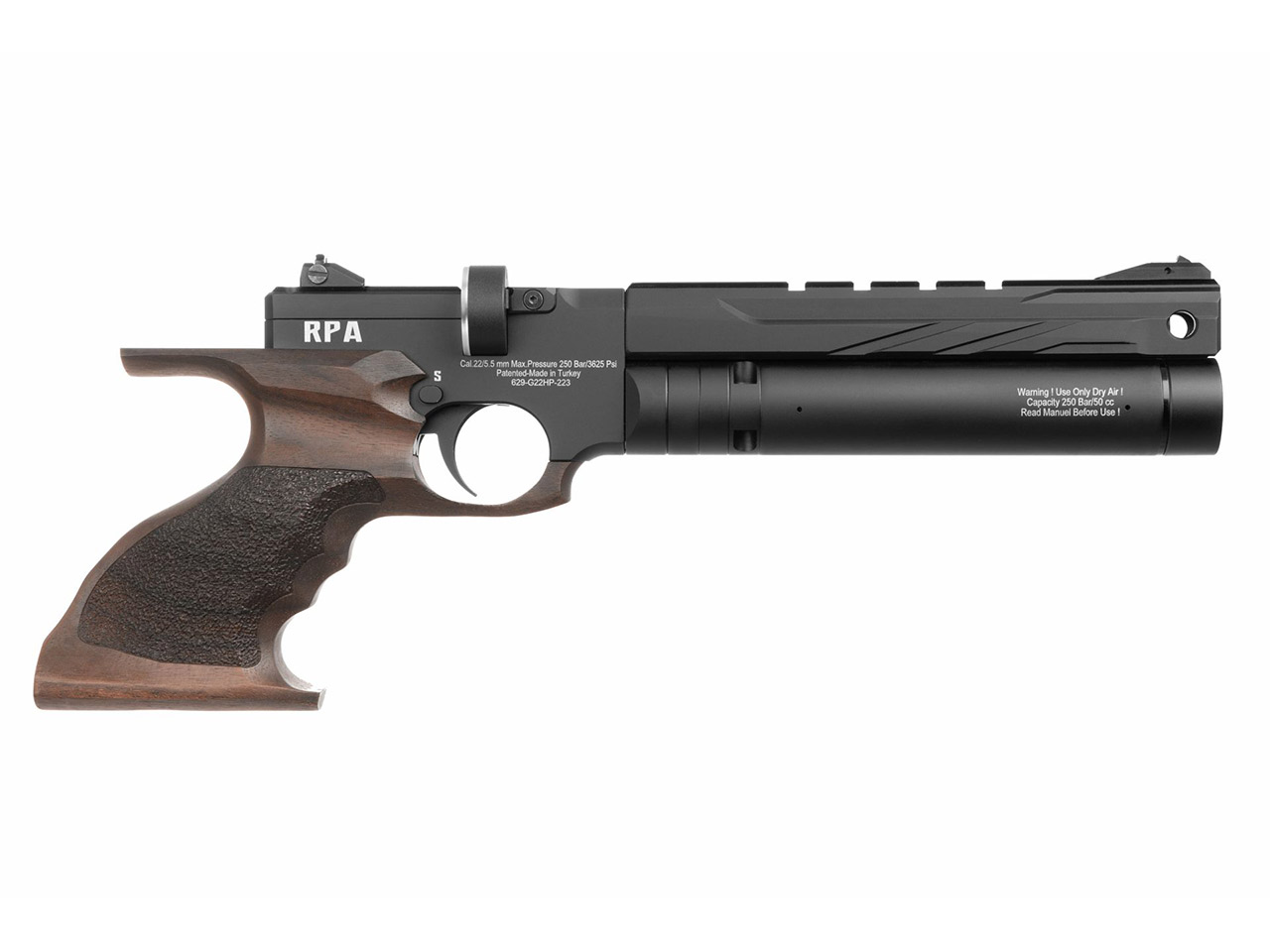 Pressluftpistole Reximex RPA Walnussholz Griff Regulator Kaliber 4,5 mm (P18)