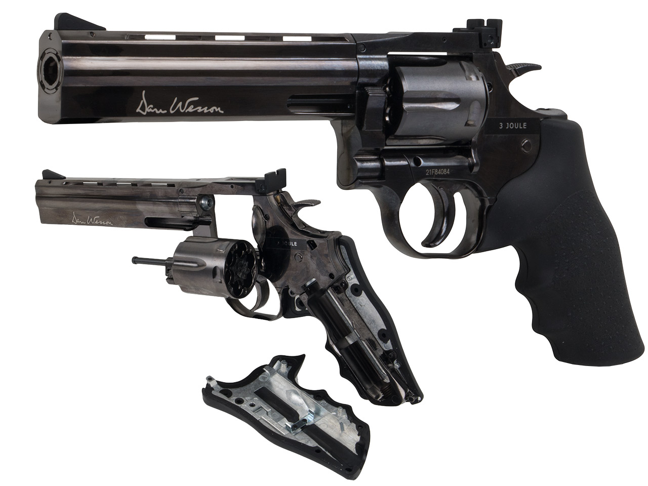 CO2 Revolver Dan Wesson 715 6 Zoll schwarz Kaliber 4,5 mm Diabolo (P18)