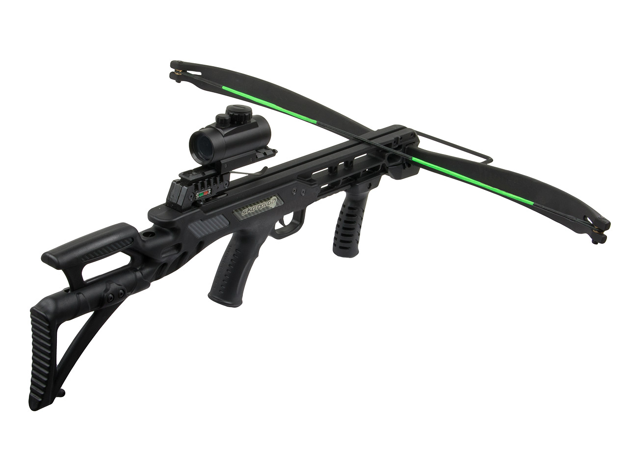 Recurve Armbrust Skorpion  XBH Tactical 175 lbs inklusive Red Dot und Zubehör (P18)