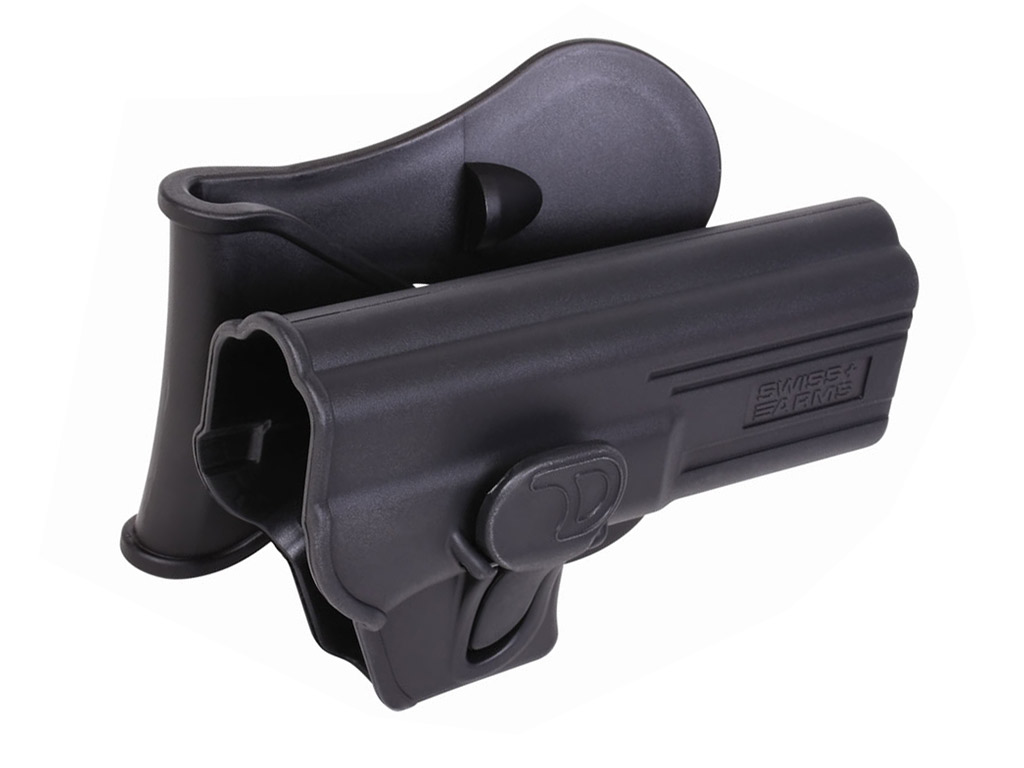 Schnellziehholster Paddel Holster Gürtelholster Swiss Arms für Glock 17 Modelle Kunststoff schwarz