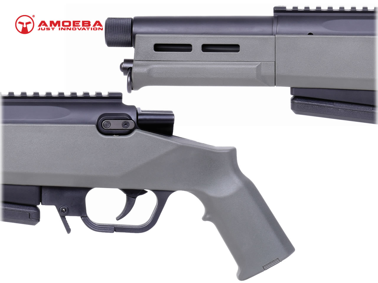 Softair Gewehr Federdruckrepetierer Amoeba Striker S3 Shotgun, olive drab, Kaliber 6 mm BB (P18)