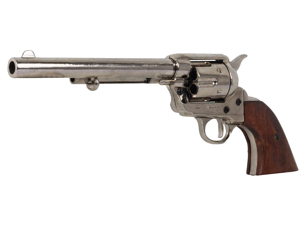 Deko Revolver Denix Colt Peacemaker 1873 7,5 Zoll Kaliber .45 nickel Holzgriffschalen