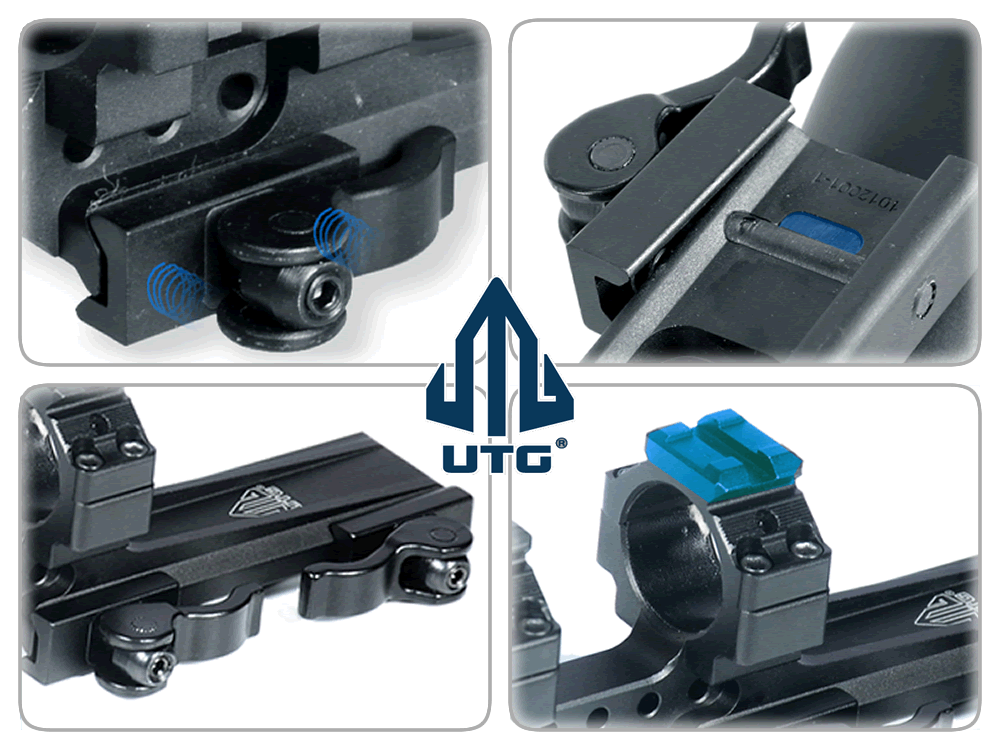 UTG Versatz-Montage +- 51 mm, für Weaverschiene, Ringdurchmesser 1 Zoll, Aluminium