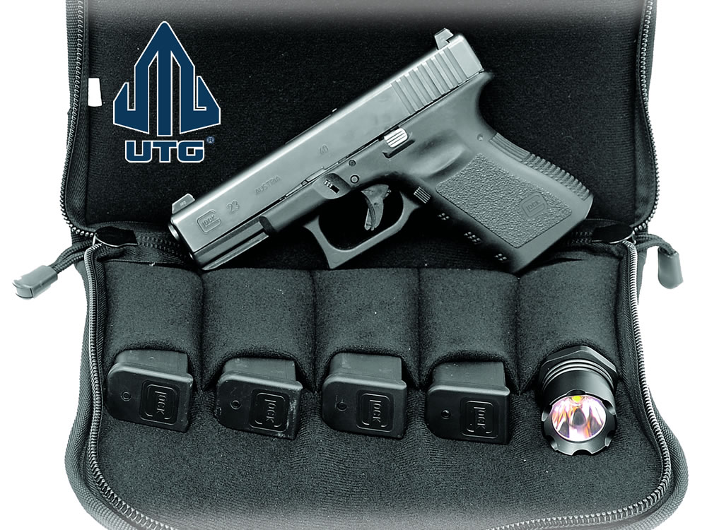 Pistolentasche Transporttasche UTG Homeland Security 27 x 20 cm abschließbar Polyester 5 kleine Taschen schwarz
