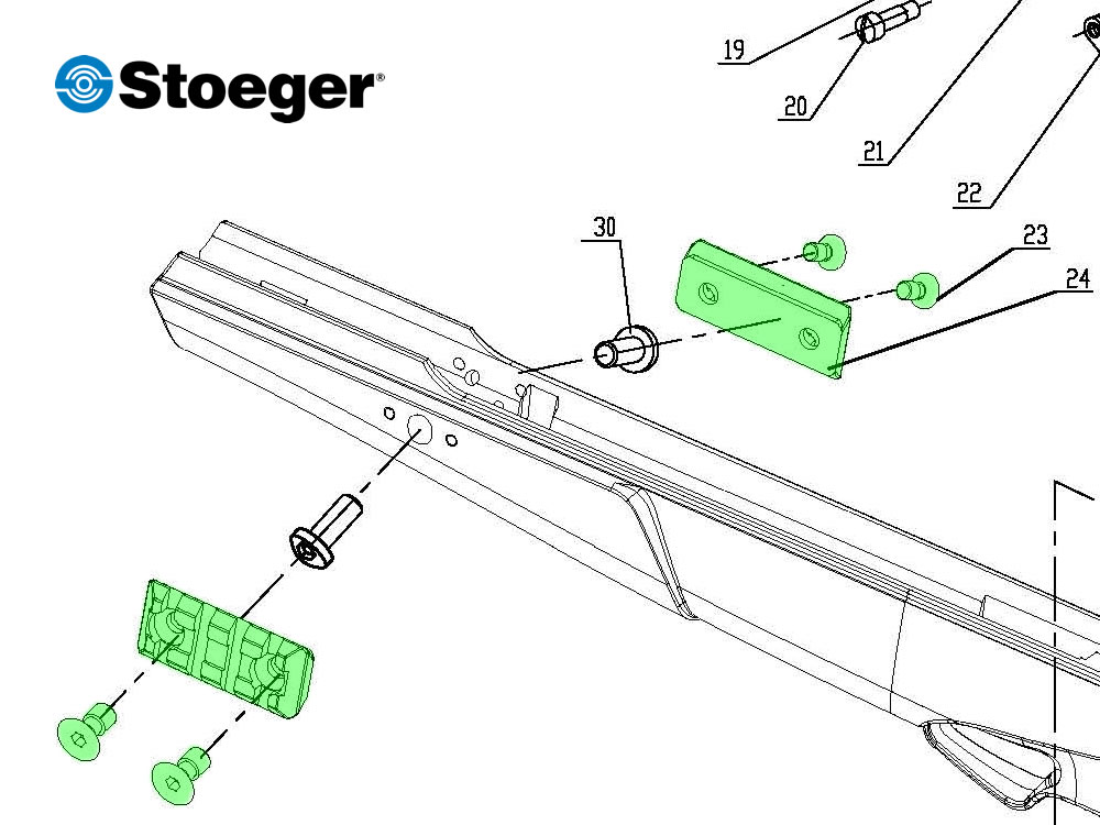 Weaverschiene für Zweibein Montage für Knicklauf Luftgewehr Stoeger ATAC, Paar