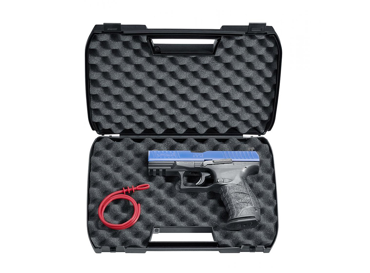 CO2 Pistole RAM Markierer Walther PPQ M2 T4E schwarz-blau für Gummi-, Pfeffer- und Farbkugeln Kaliber .43 (P18)