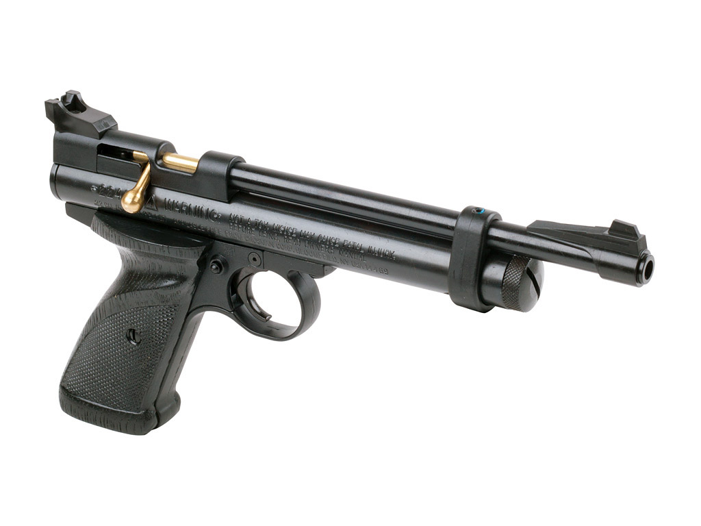 CO2 Pistole Crosman 2240 Silencer Kaliber 5,5 mm Diabolo (P18)<b>+ Schalldämpfer Adapter Prismenschiene Zeilfernrohr 2x20 Koffer</b>