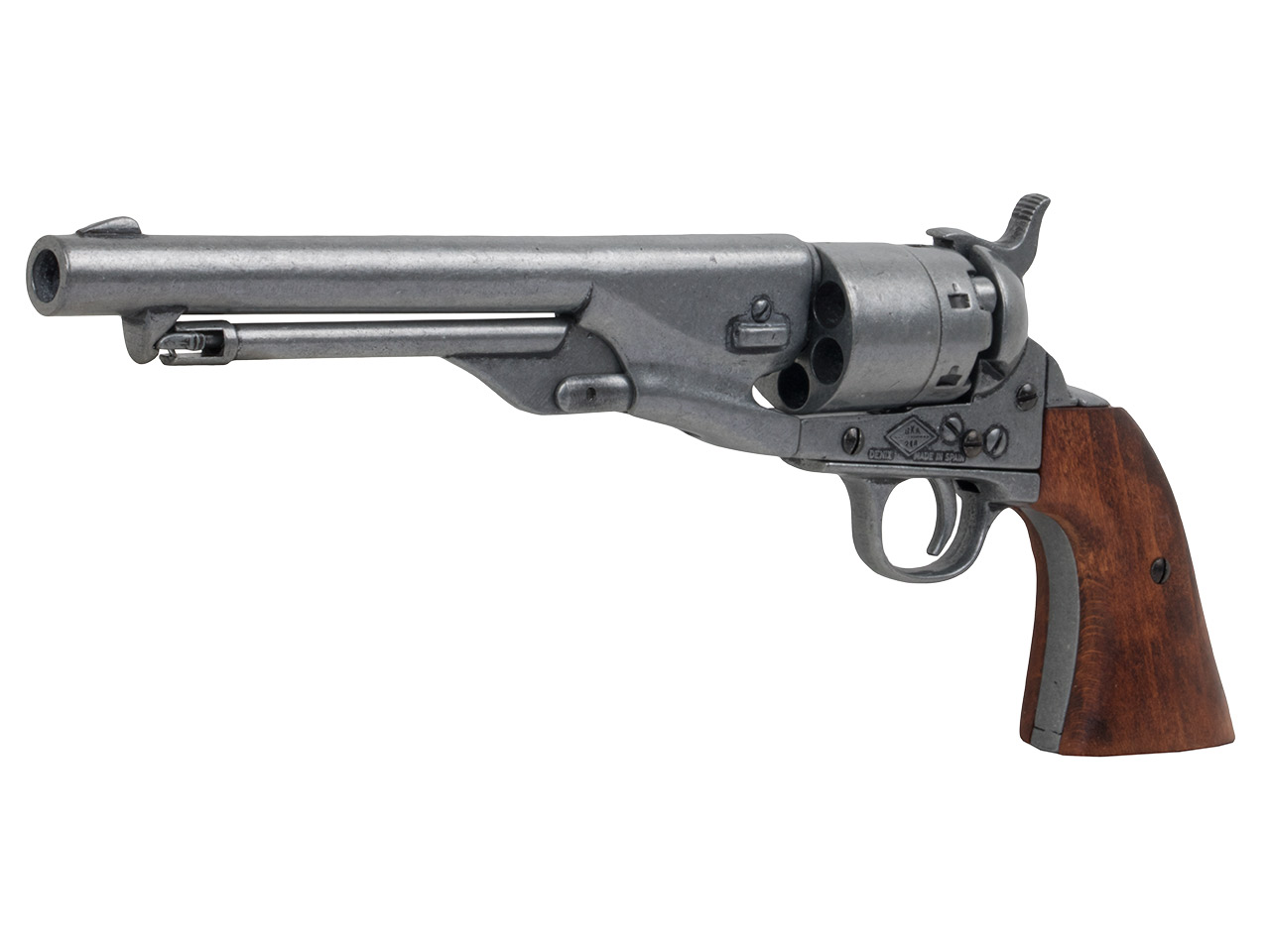 Deko Vorderlader Revolver Colt USA 1860 amerikanischer Bürgerkrieg Kaliber .44 silber Holzgriffschalen