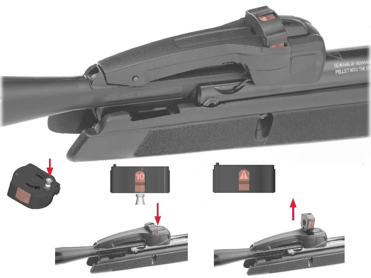 Ersatzmagazin für Luftgewehr Gamo 10X Multishot Modelle Replay Fast Shot u.a. Kaliber 5,5 mm 10 Schuss