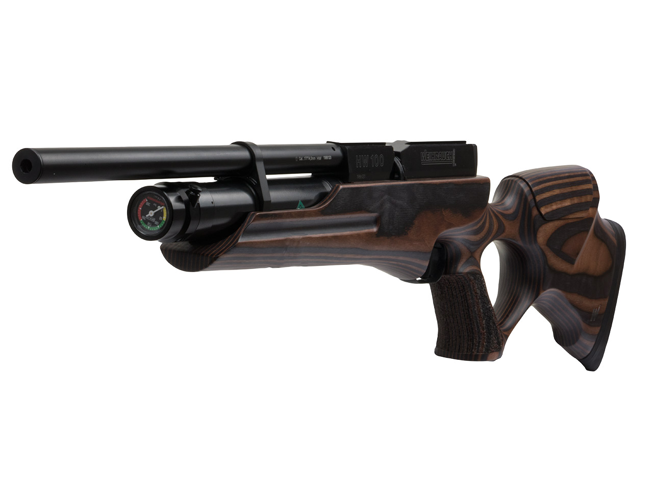 Pressluftgewehr Weihrauch HW 100 TK F.S.B. Carbine verstellbarer Schichtholzlochschaft Laufmantel Kaliber 4,5 mm (P18)