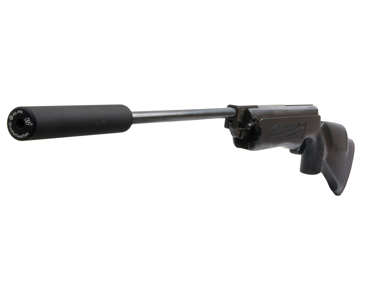 Knicklauf Luftgewehr Weihrauch HW 35 K Pure Black schwarzer Hartholzschaft mit Fischhaut Schalldämpfer Kaliber 4,5 mm (P18)