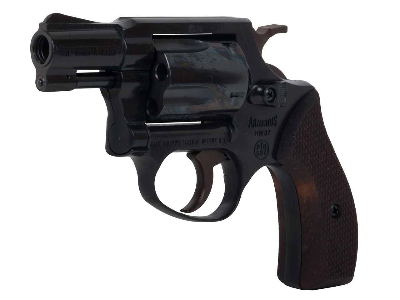 Schreckschuss Revolver Weihrauch Arminius HW 37 Holzgriffschalen Kaliber 9 mm R.K. (P18) <b>+ 50 Schuss</b>